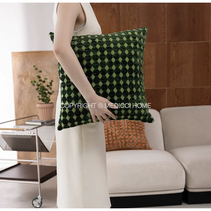 Mid Century Luxe Green Velvet Cushion Cover