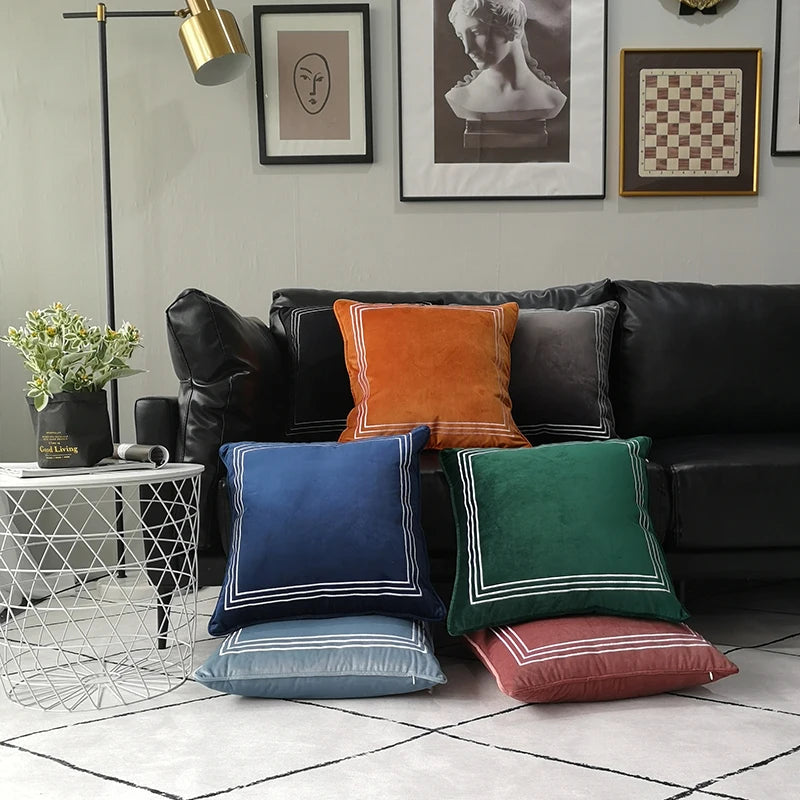 Jewell Orange Velvet Cushion