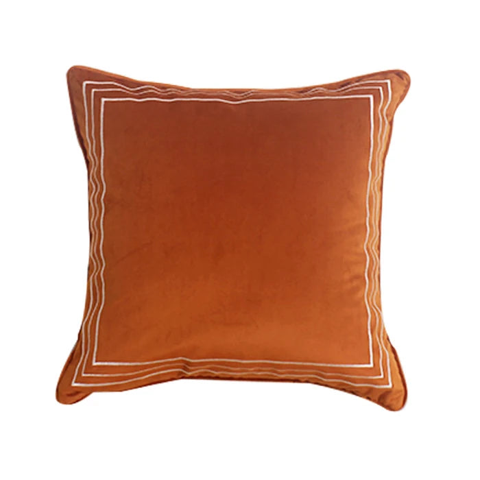 Jewell Orange Velvet Cushion