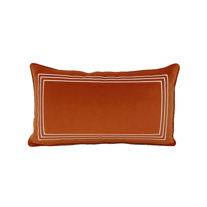 Jewell Orange Velvet Cushion