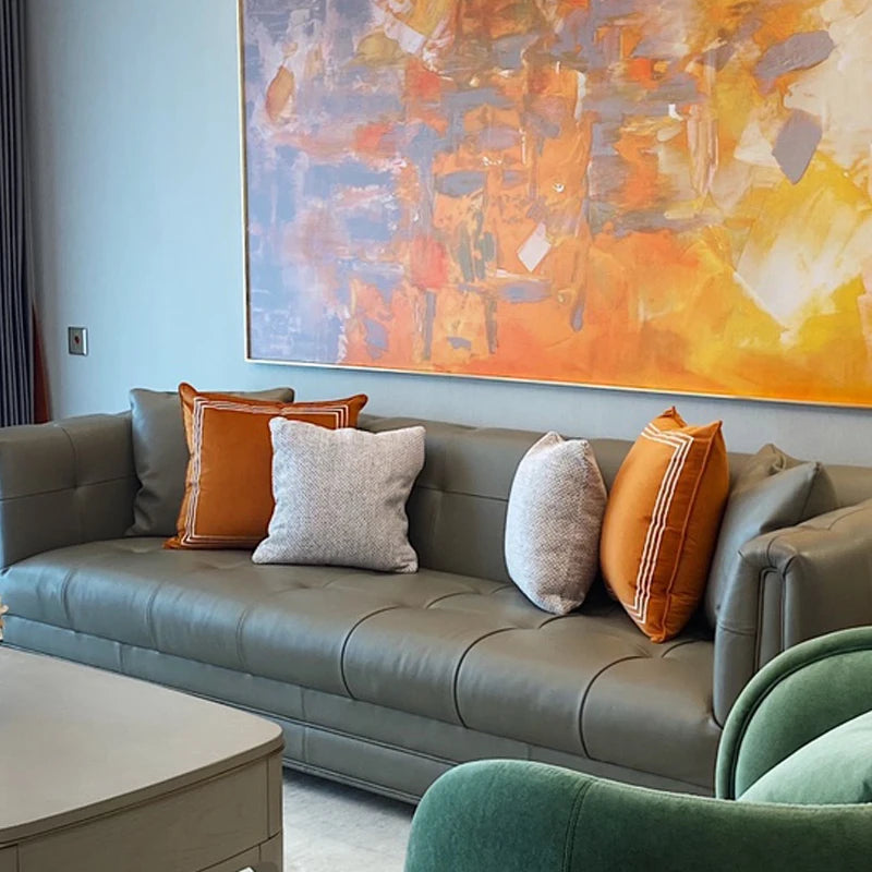 Jewell Orange Velvet Cushion