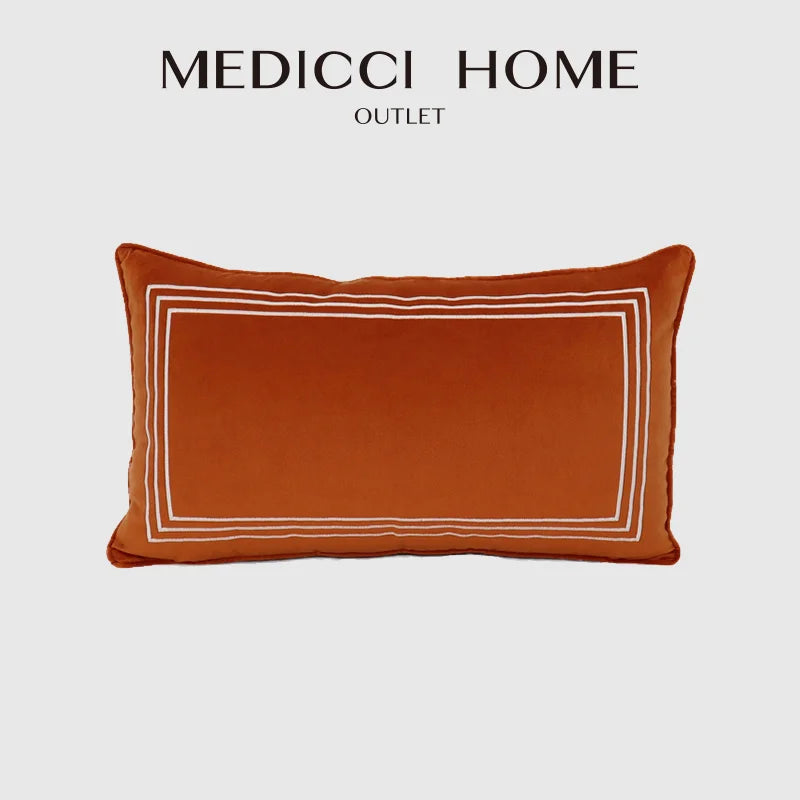 Jewell Orange Velvet Cushion