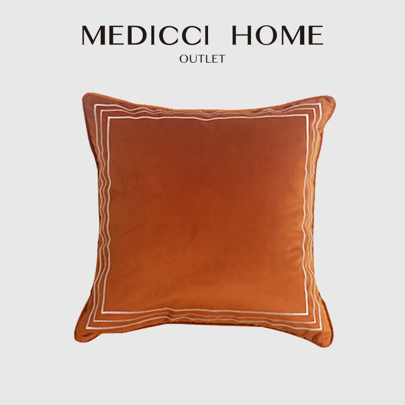 Jewell Orange Velvet Cushion
