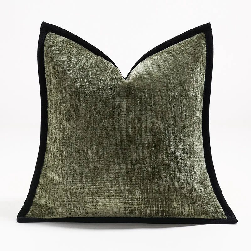 White Cushion Cover with Black Border