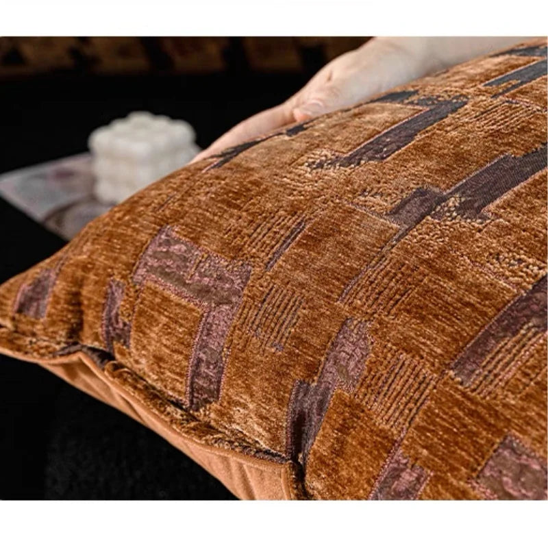 Velvet Purple Square Detail Cushion Cover