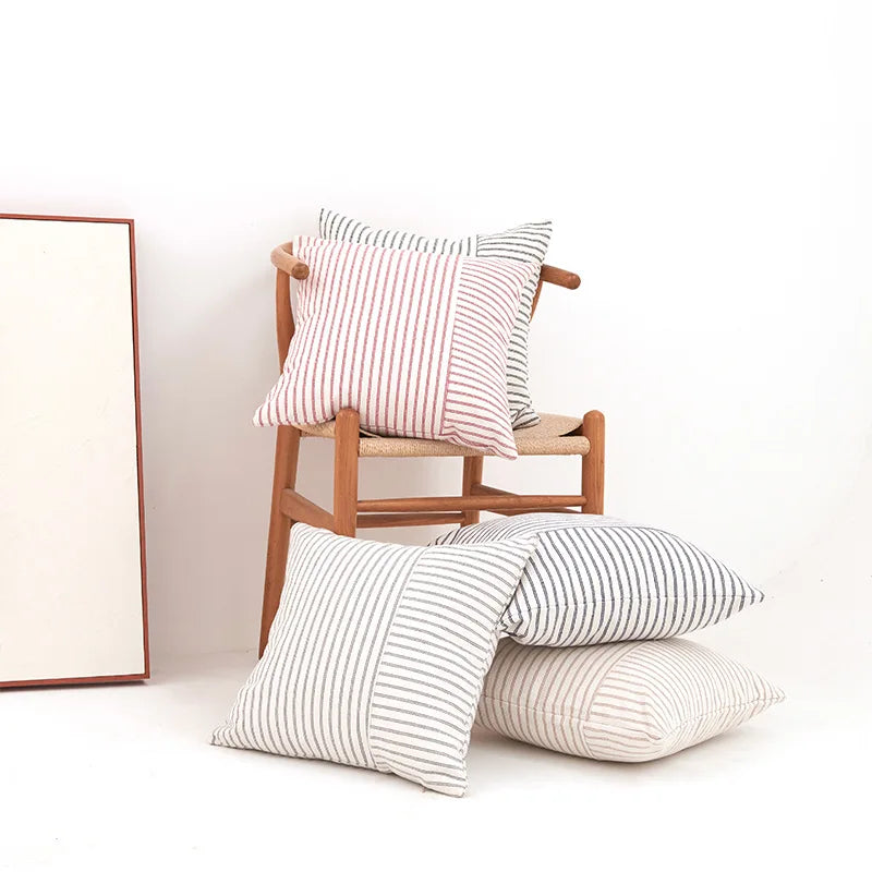 Striped Linen Cushion Cover