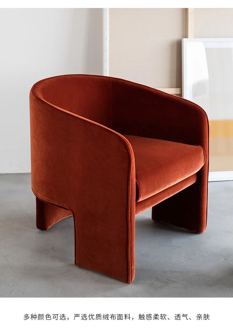 Burnt Orange Velvet Arm Chair