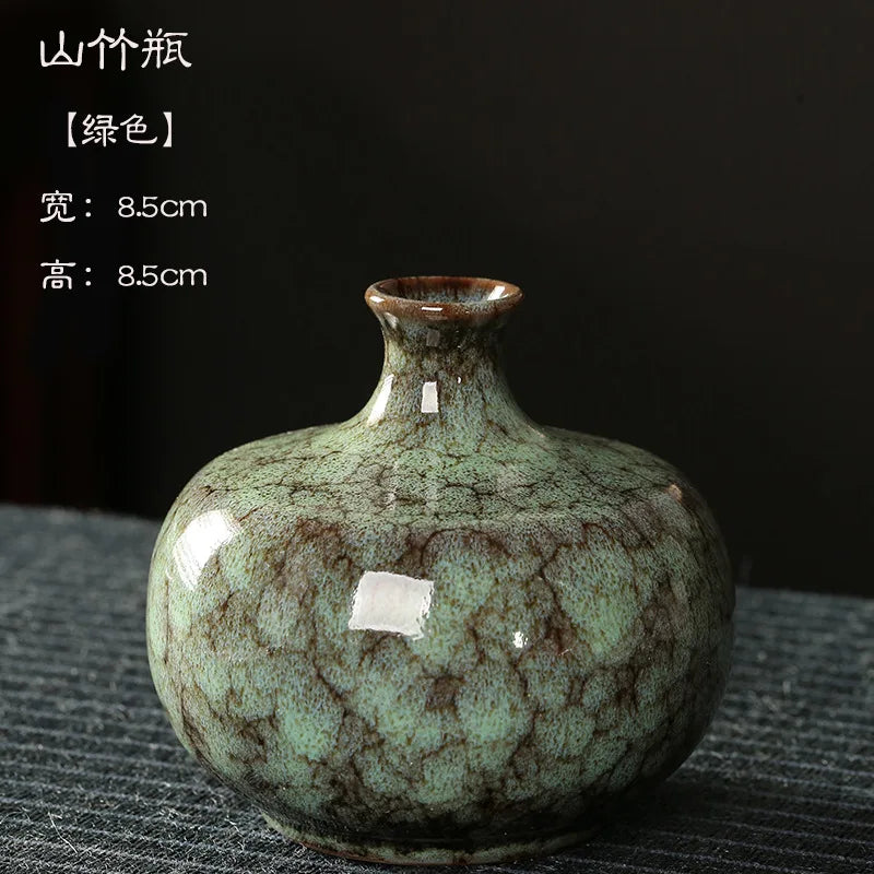 Glazed Ceramic Stem Vase - Purple