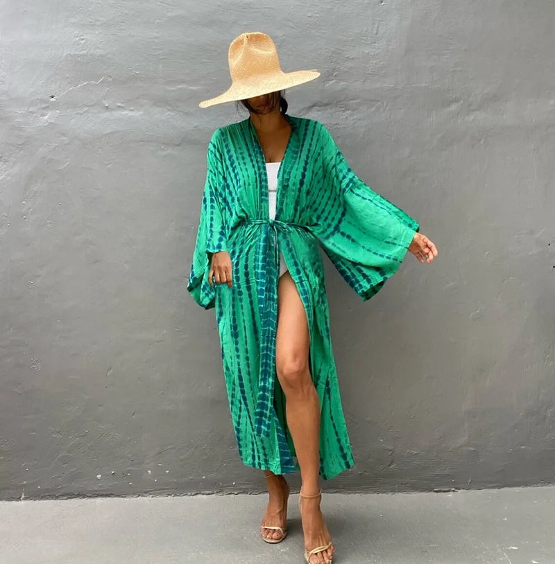 Para Praia 14 Colors Kimonos Bikini Cover Ups Beachwear Beach Robe Femme Long Dress Sarong Women Loose Cardigan Swimsuit Covers