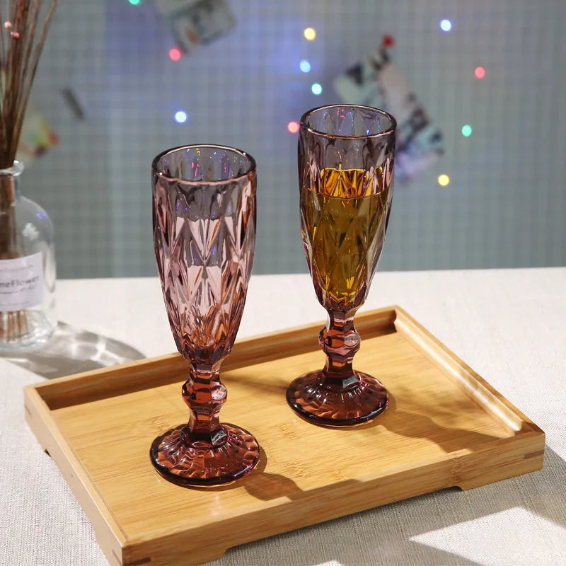 Vintage Embossed Champagne Glass