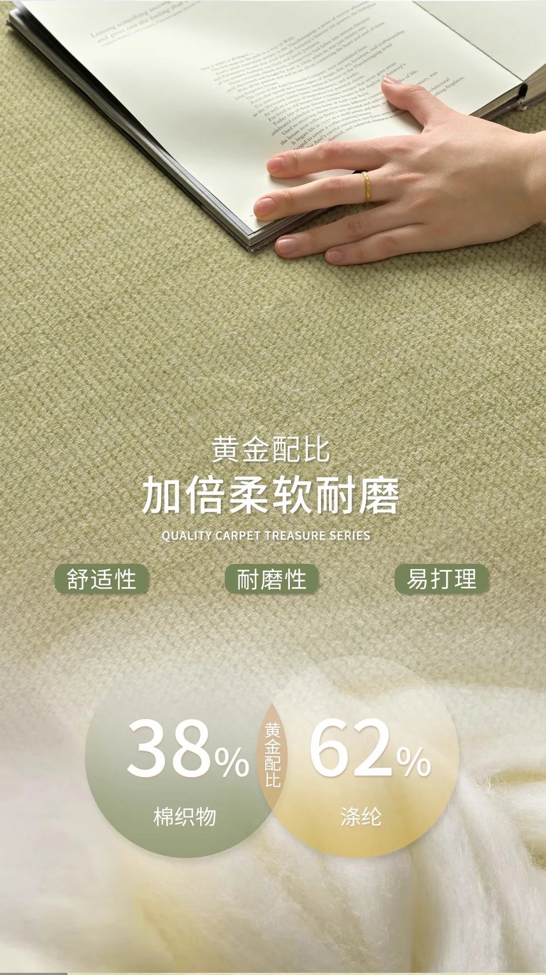 Olive rug with border