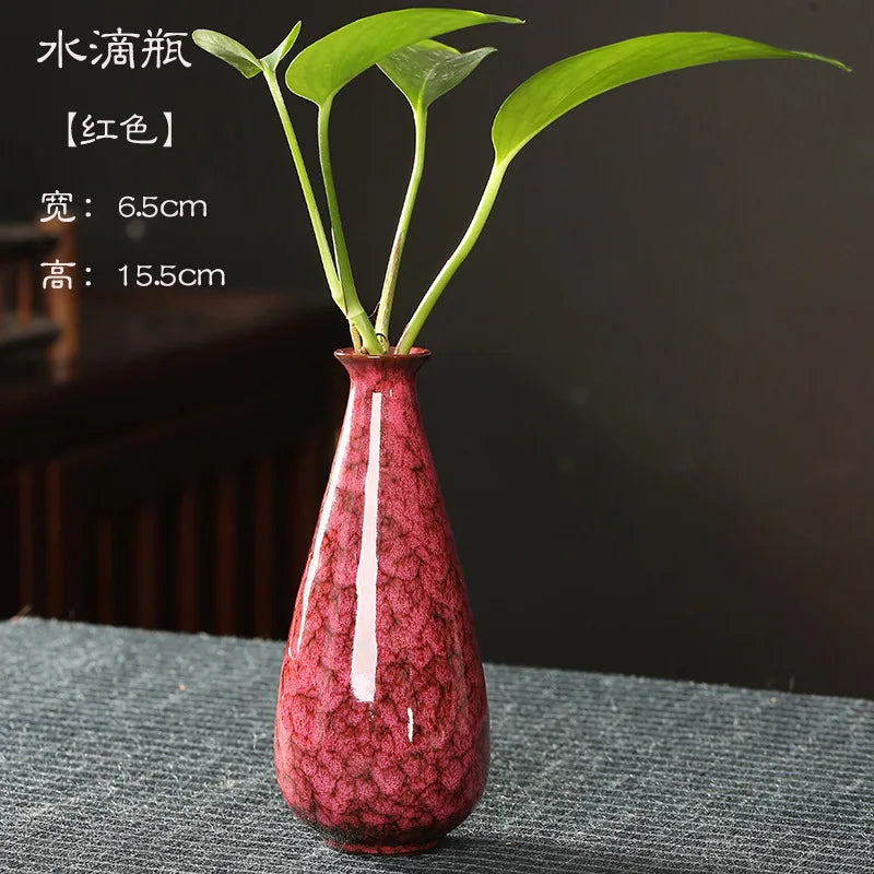 Glazed Ceramic Stem Vase - Purple