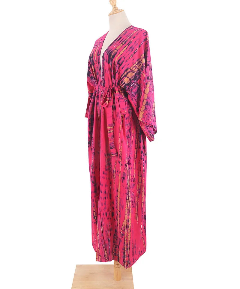 Para Praia 14 Colors Kimonos Bikini Cover Ups Beachwear Beach Robe Femme Long Dress Sarong Women Loose Cardigan Swimsuit Covers