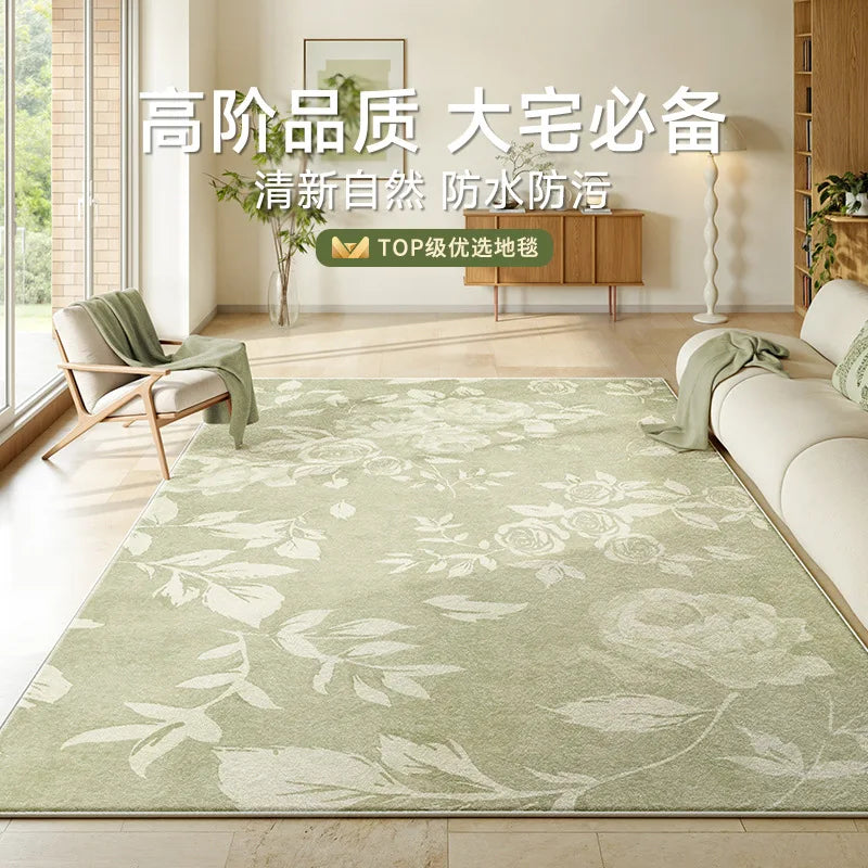 Olive rug with border