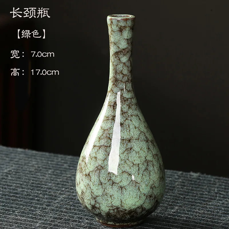 Glazed Ceramic Stem Vase - Purple