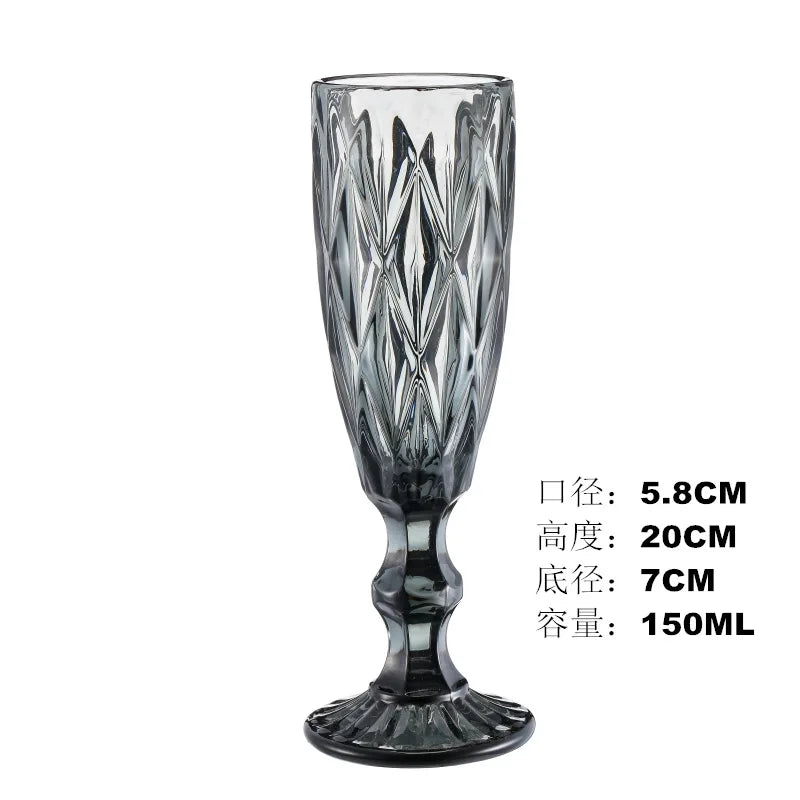 Vintage Embossed Champagne Glass