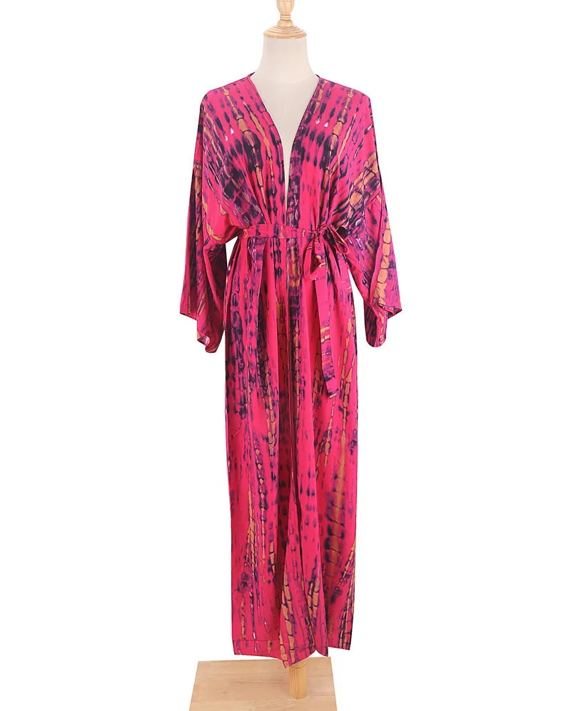 Para Praia 14 Colors Kimonos Bikini Cover Ups Beachwear Beach Robe Femme Long Dress Sarong Women Loose Cardigan Swimsuit Covers