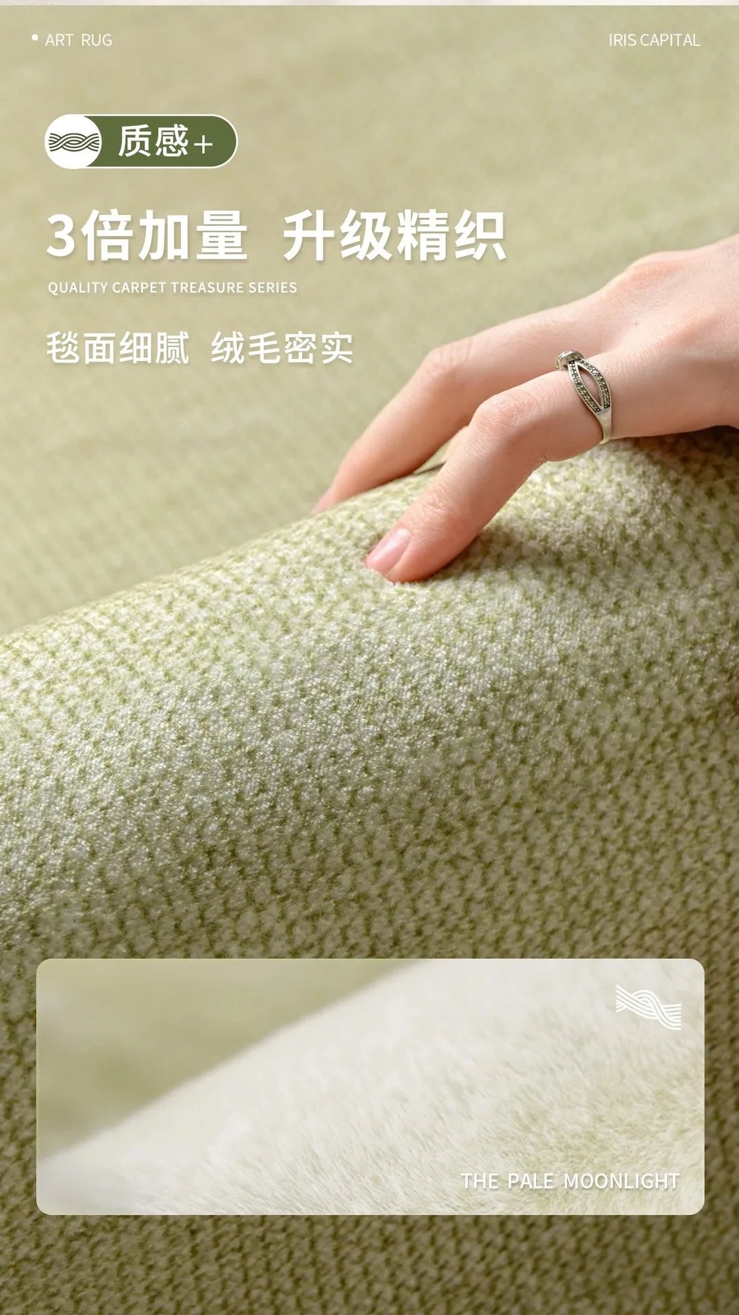 Olive rug with border