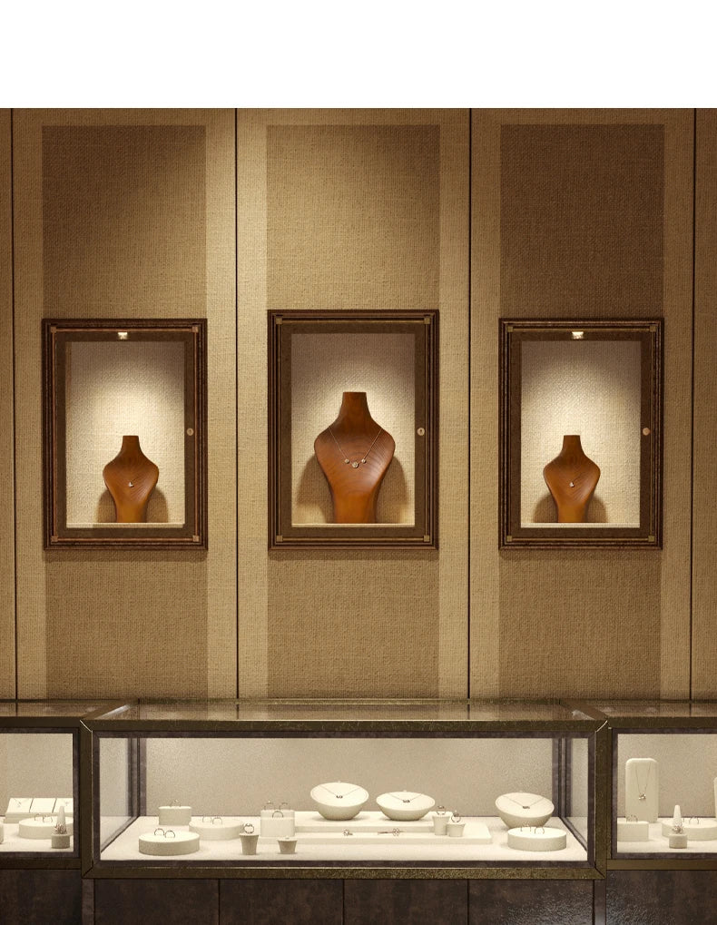 Solid Wood Necklace Bust