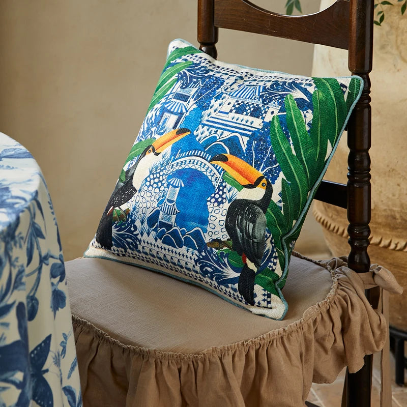 Burnt Orange Velvet Tassel Cushion Cover