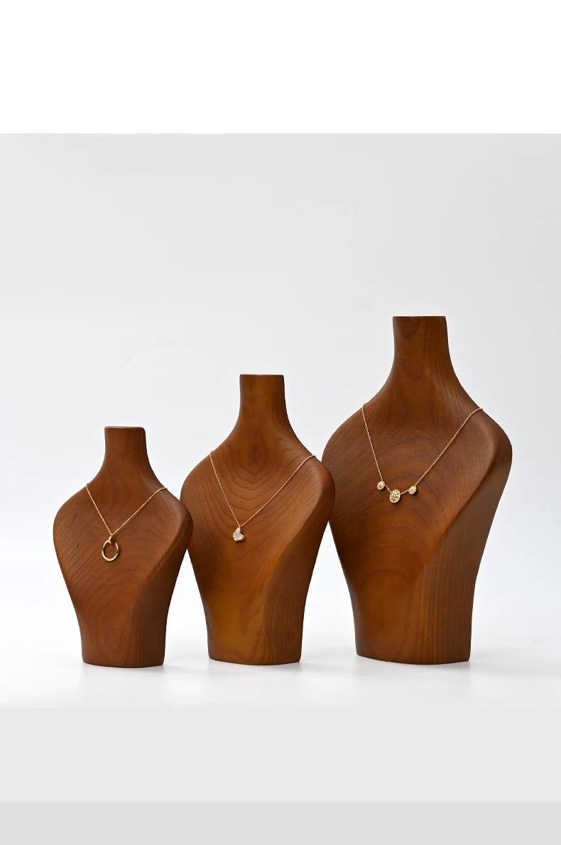 Solid Wood Necklace Bust