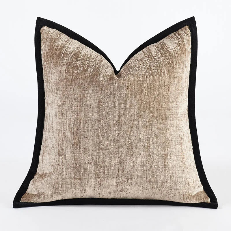 White Cushion Cover with Black Border