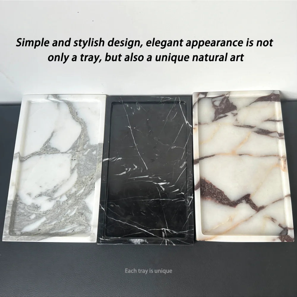 Rectangular Natural Marble Tray