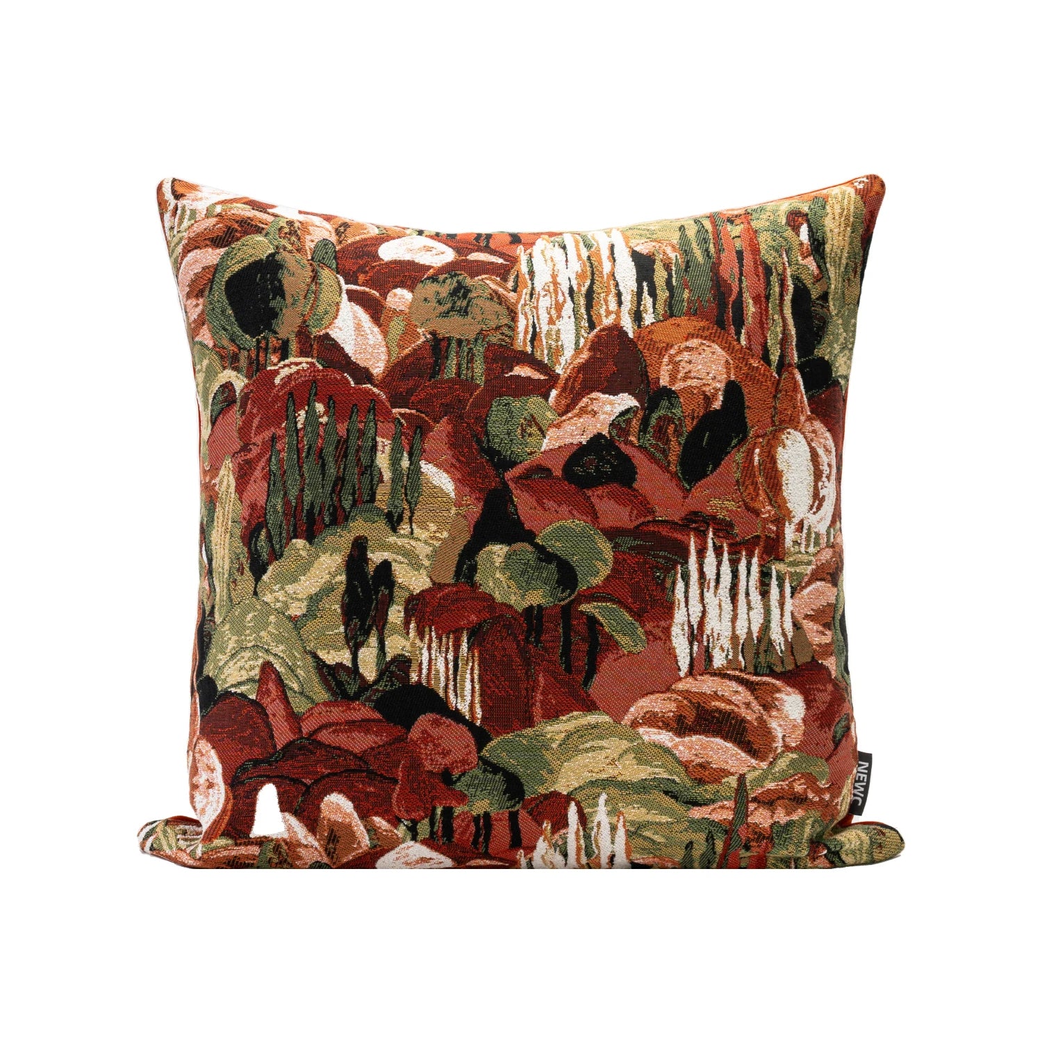 Abstract Burgundy Floral Cushion Cover