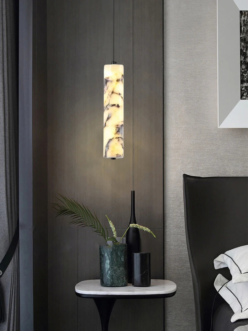 Cylinder Marble Pendant Light
