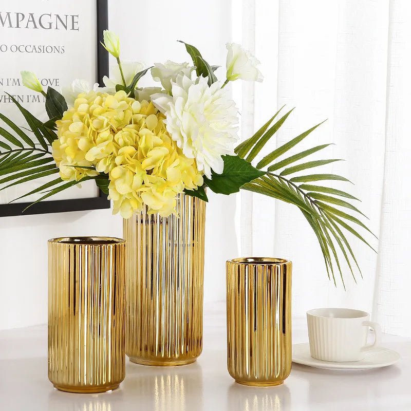 Old Hollywood Gold Vase