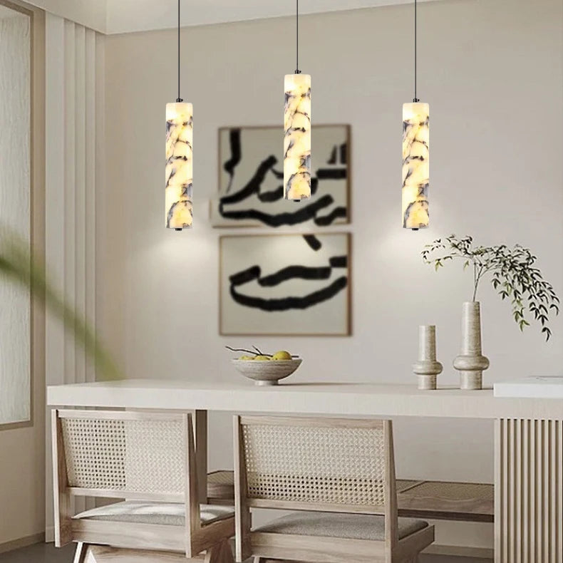 Cylinder Marble Pendant Light