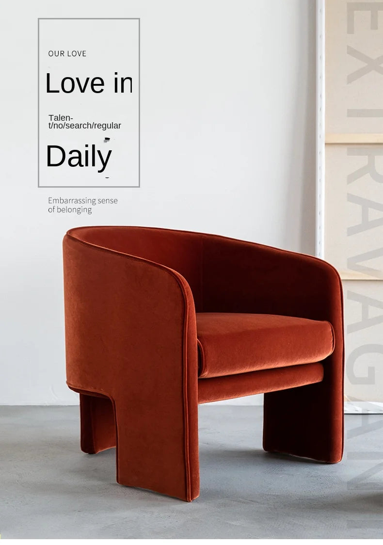 Burnt Orange Velvet Arm Chair