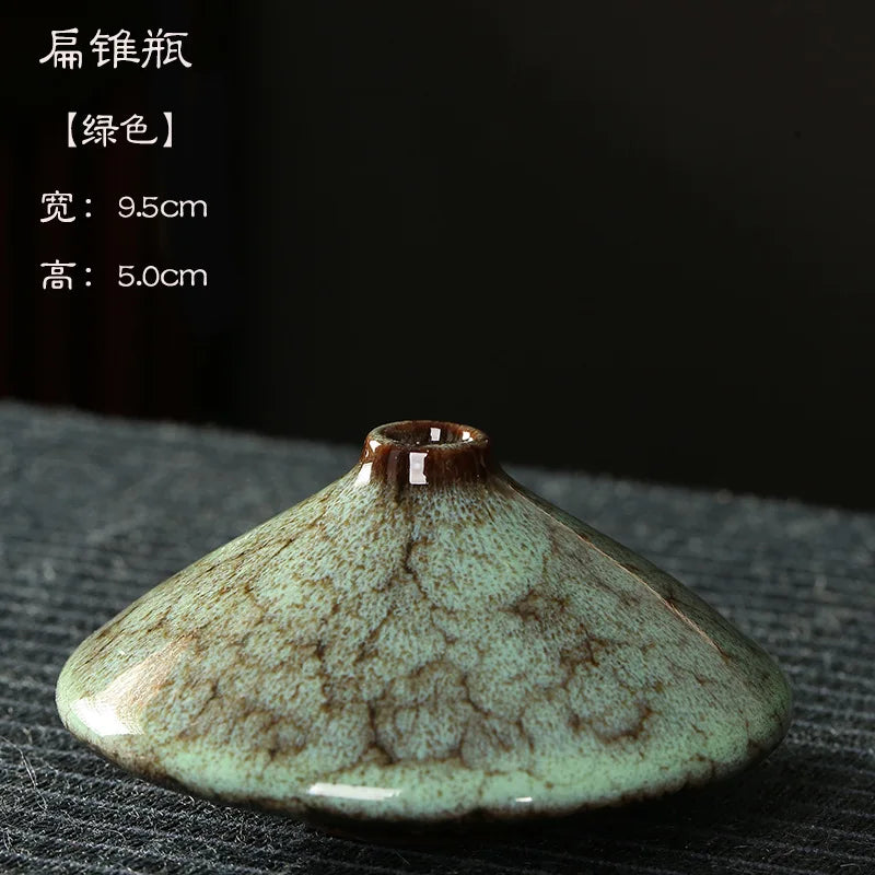 Glazed Ceramic Stem Vase - Purple