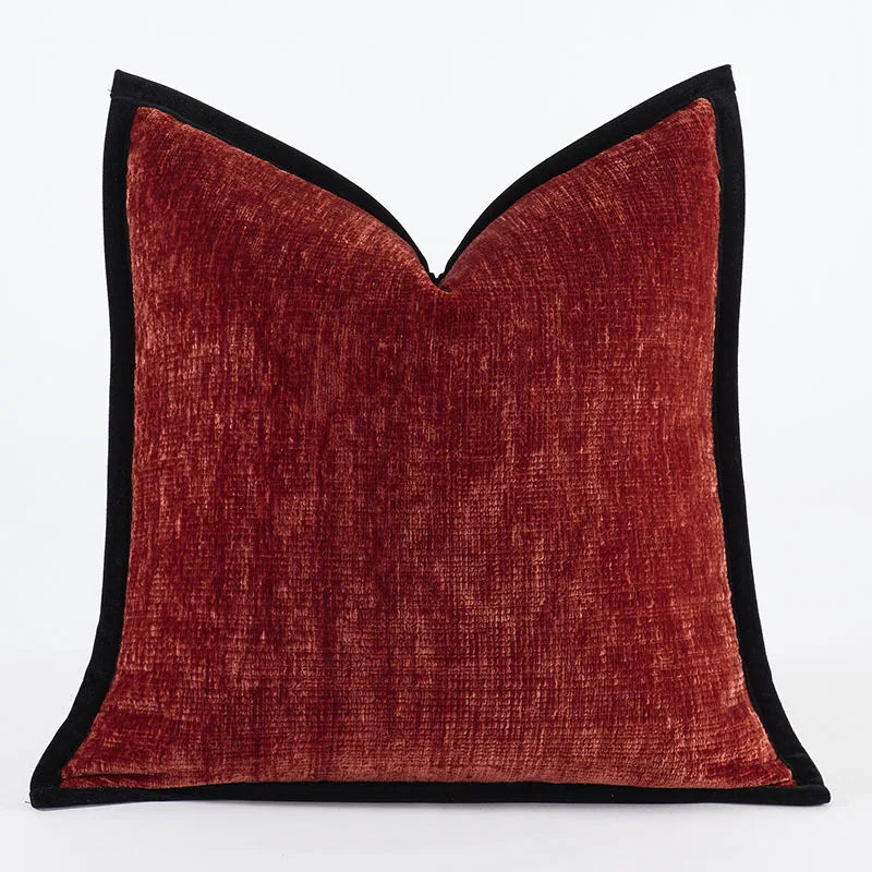 White Cushion Cover with Black Border