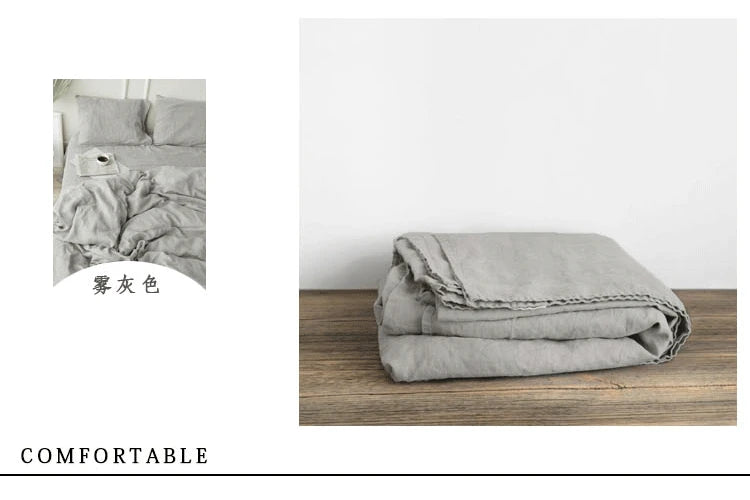 Natural Washed Linen Bed Sheets