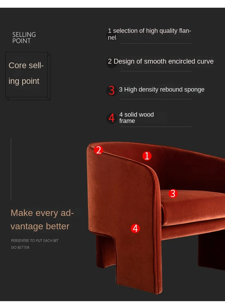 Burnt Orange Velvet Arm Chair