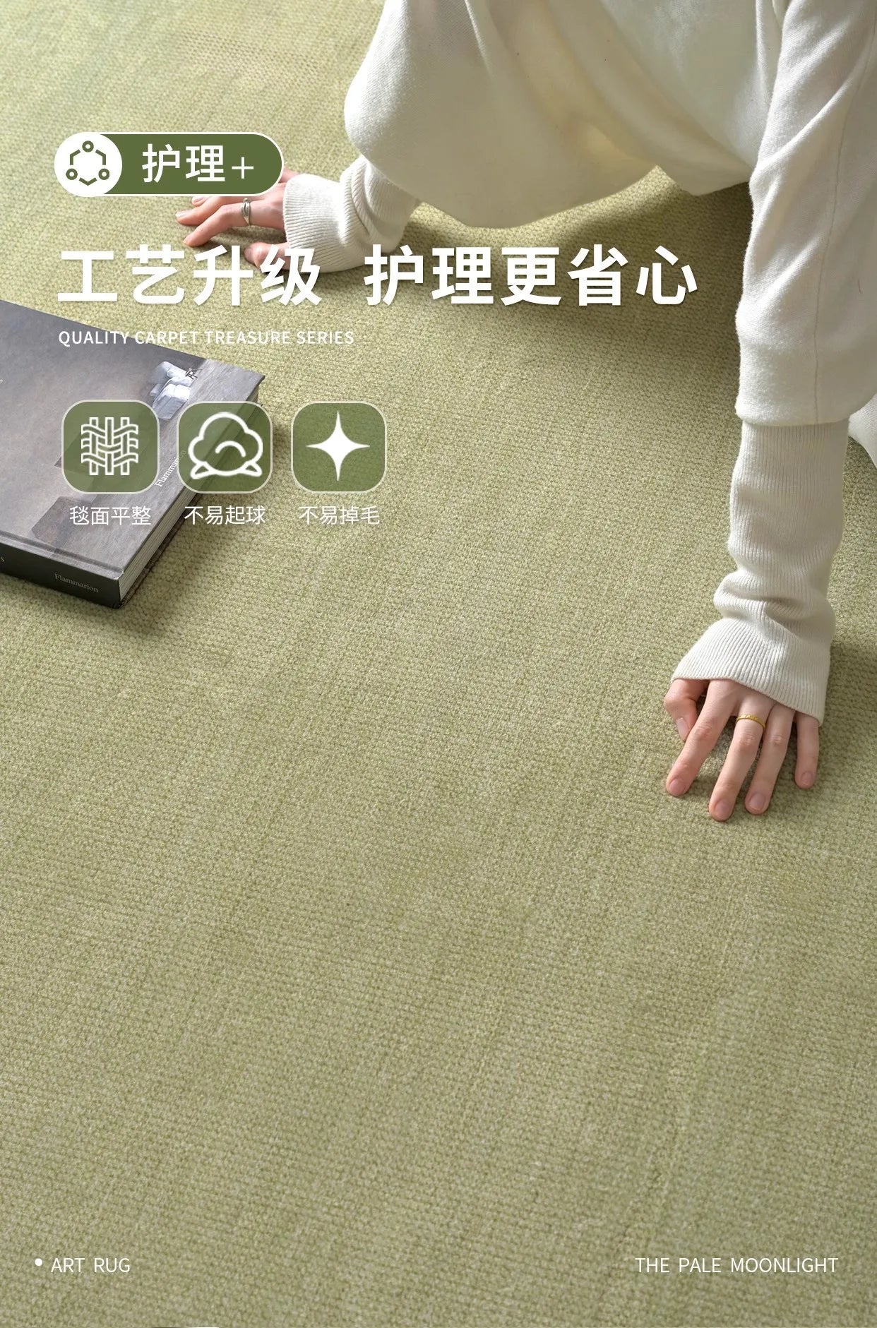 Olive rug with border