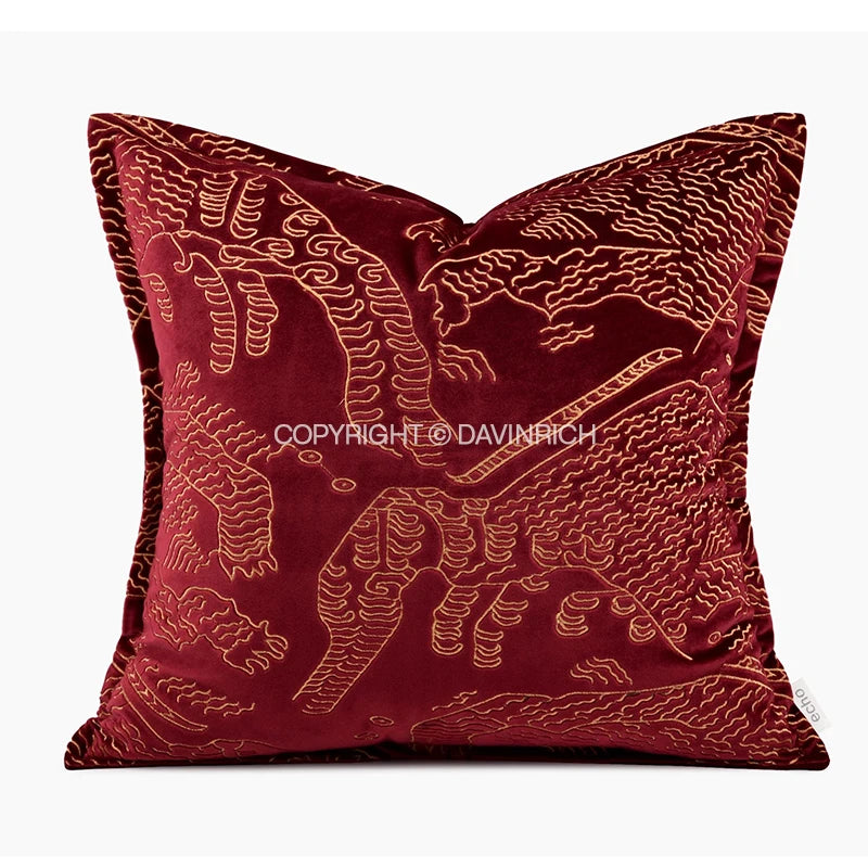 Velvet Fuchsia  Jungle Cushion Cover