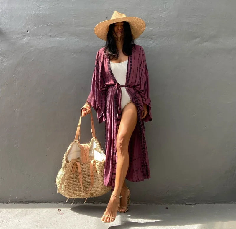 Para Praia 14 Colors Kimonos Bikini Cover Ups Beachwear Beach Robe Femme Long Dress Sarong Women Loose Cardigan Swimsuit Covers