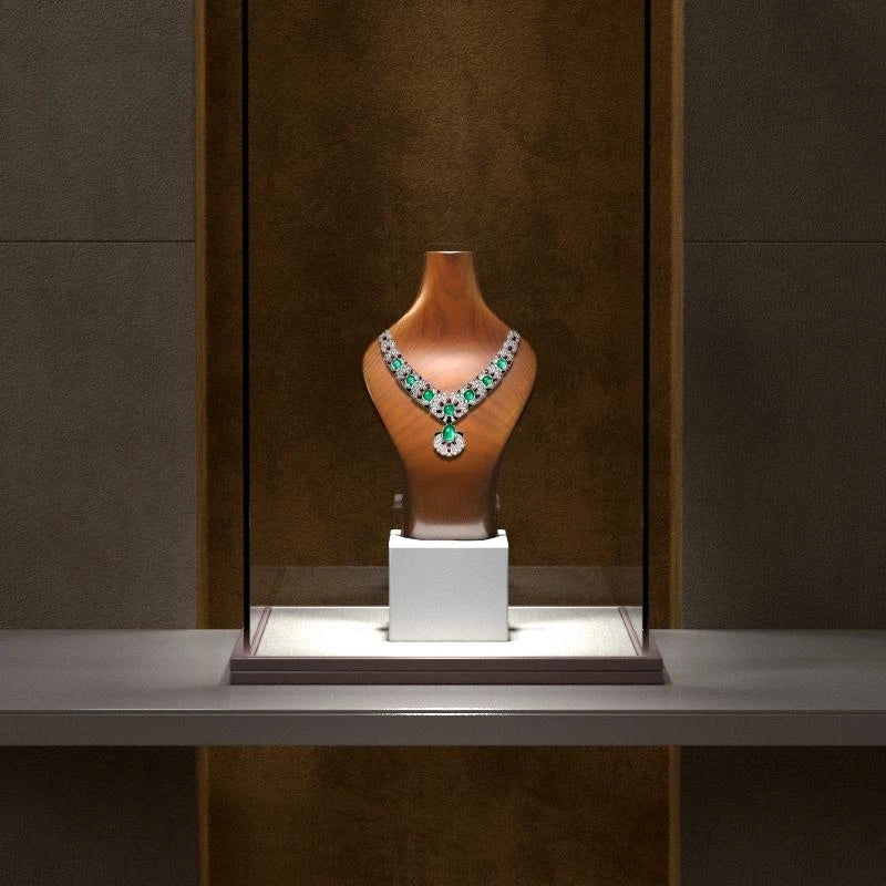 Solid Wood Necklace Bust