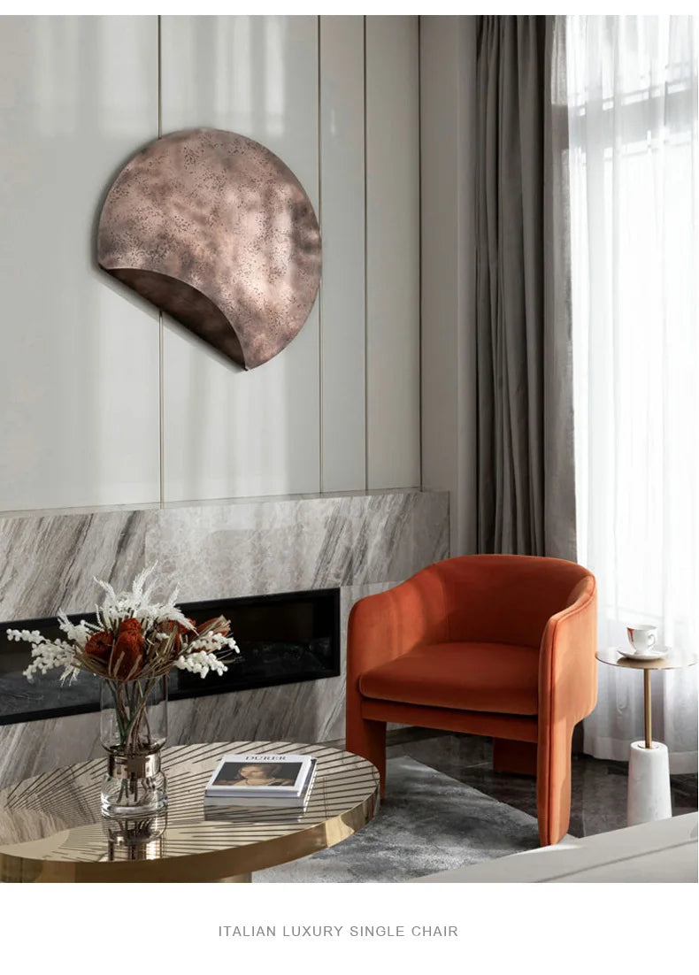 Burnt Orange Velvet Arm Chair