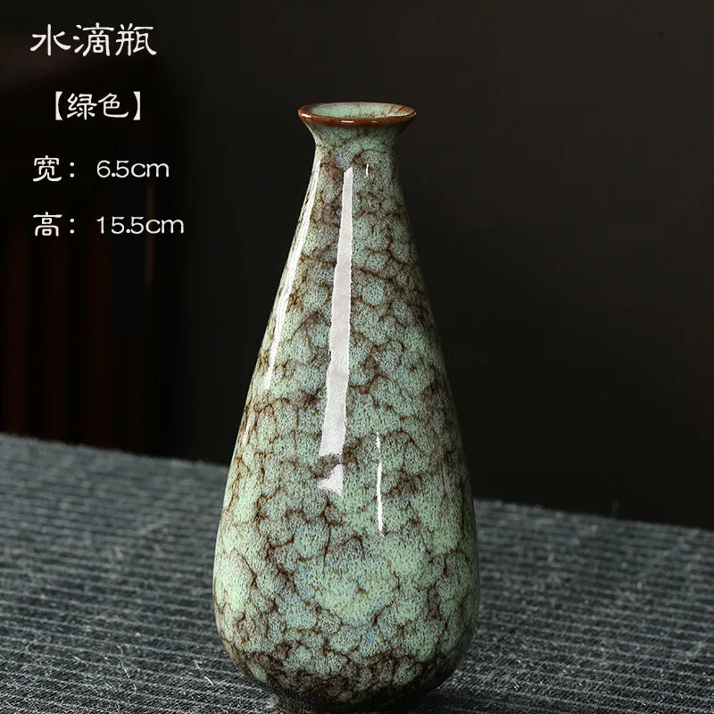 Glazed Ceramic Stem Vase - Purple