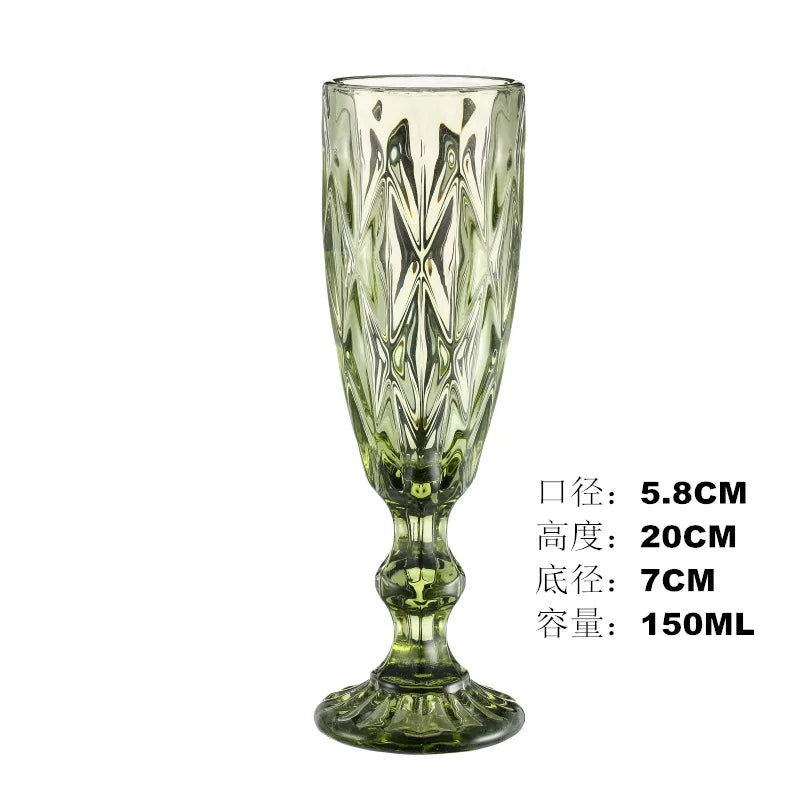 Vintage Embossed Champagne Glass