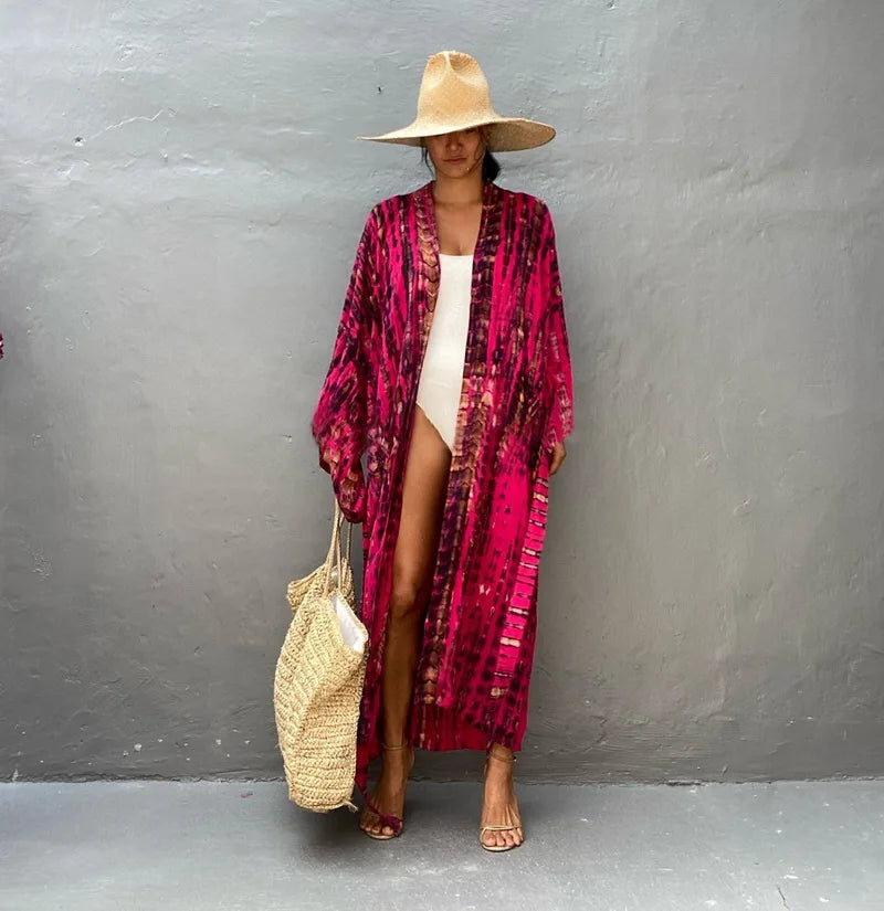 Para Praia 14 Colors Kimonos Bikini Cover Ups Beachwear Beach Robe Femme Long Dress Sarong Women Loose Cardigan Swimsuit Covers