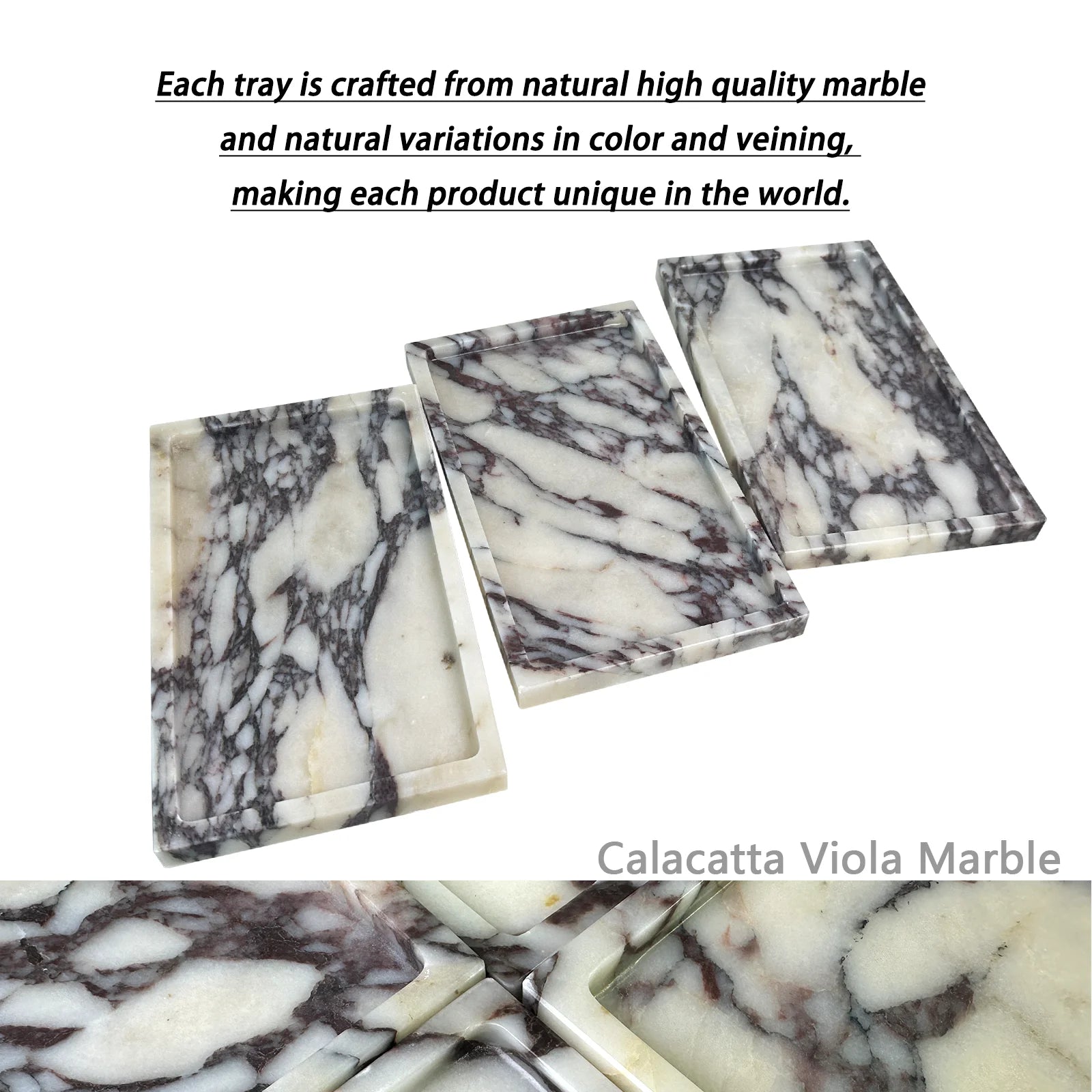 Rectangular Natural Marble Tray