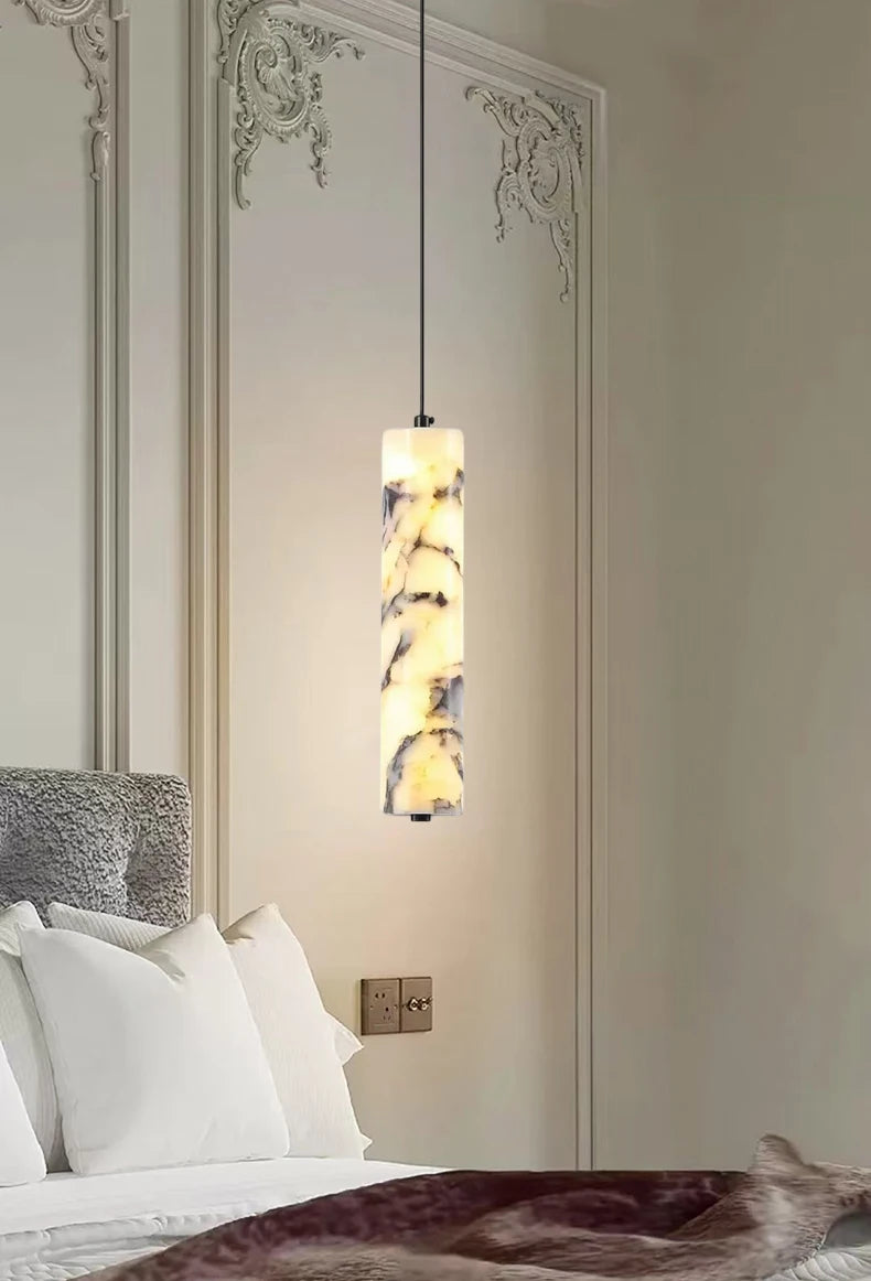 Cylinder Marble Pendant Light