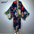 WINYI Africa fashion summer kimono maxi dress beach cover up Cardigan abaya muslim woman coat boho kaftan beach outfits women