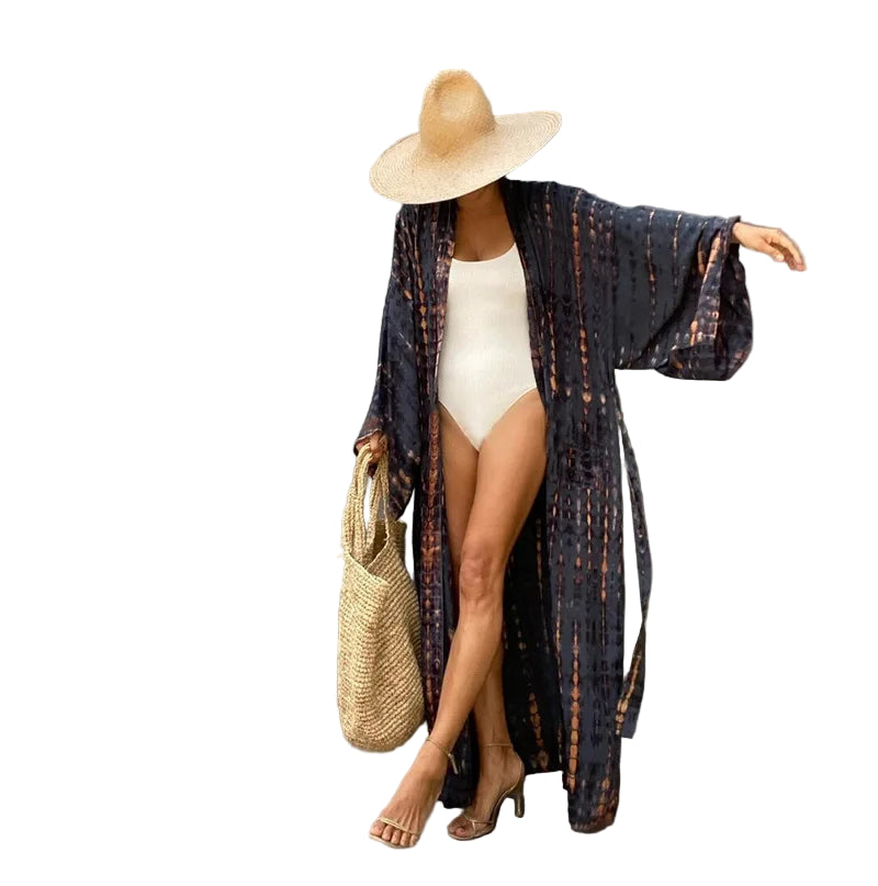 Para Praia 14 Colors Kimonos Bikini Cover Ups Beachwear Beach Robe Femme Long Dress Sarong Women Loose Cardigan Swimsuit Covers
