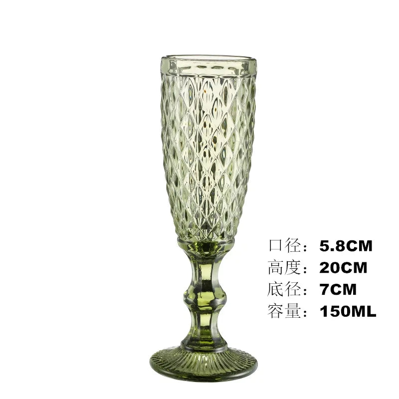 Vintage Embossed Champagne Glass