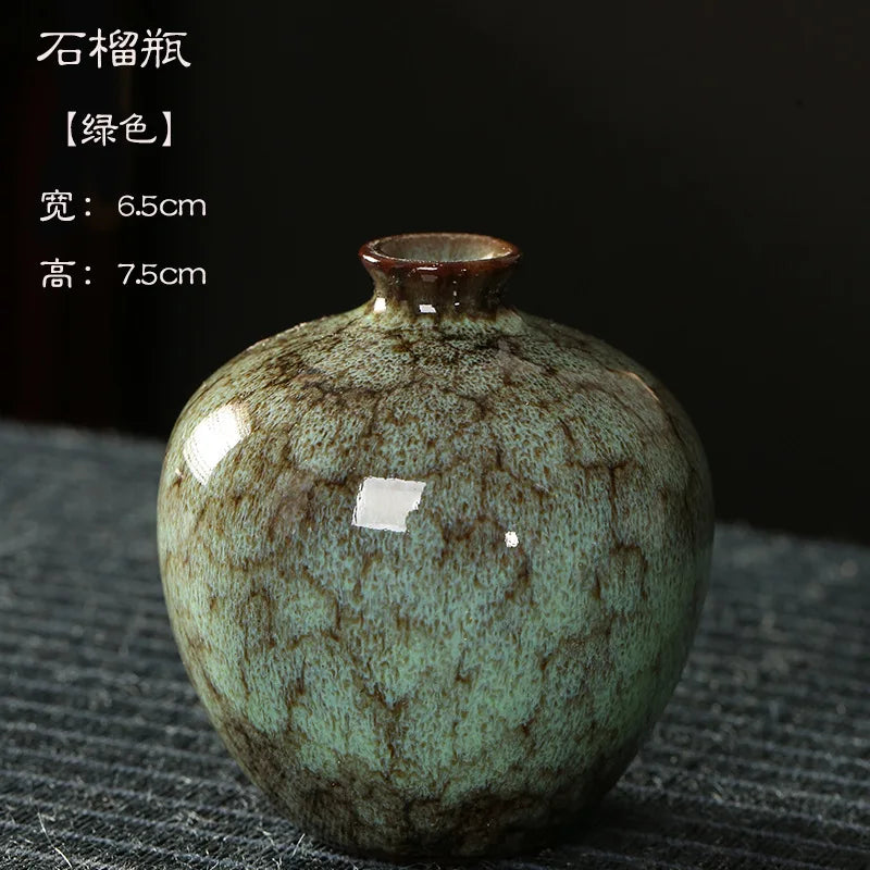 Glazed Ceramic Stem Vase - Purple